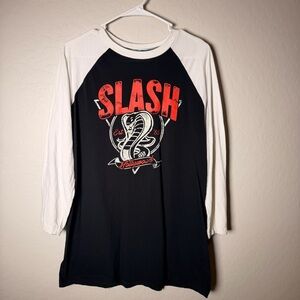 Slash Graphic Raglan Baseball Tee - Black & White
